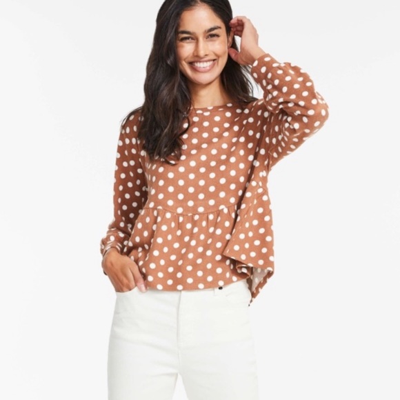 NWT- Size L- Jillian Harris x Joe Fresh Peplum Top - Picture 2 of 5
